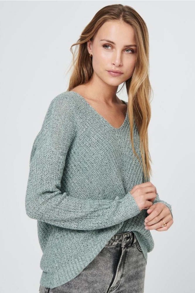 JDYNEW MEGAN L/S PULLOVER KNT NOOS 15208245 Abyss/W. BLACK P